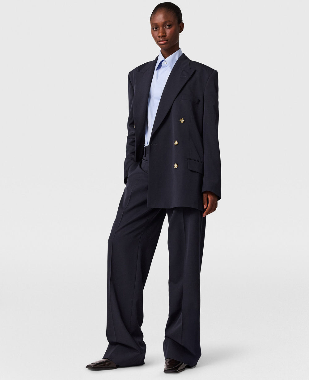 Pleated Wide-Leg Trousers