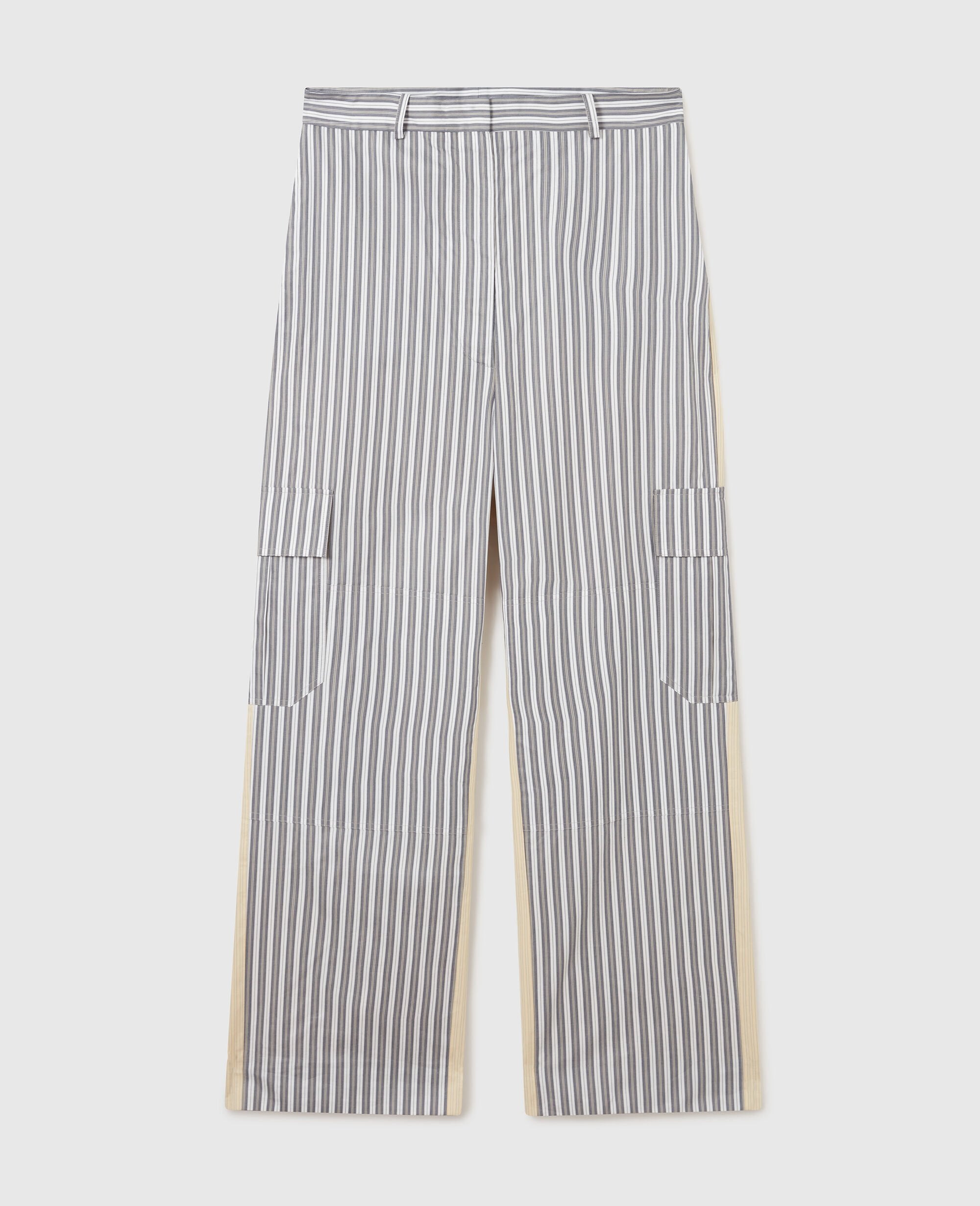 Oversized Mixed Stripe Cargo Trousers