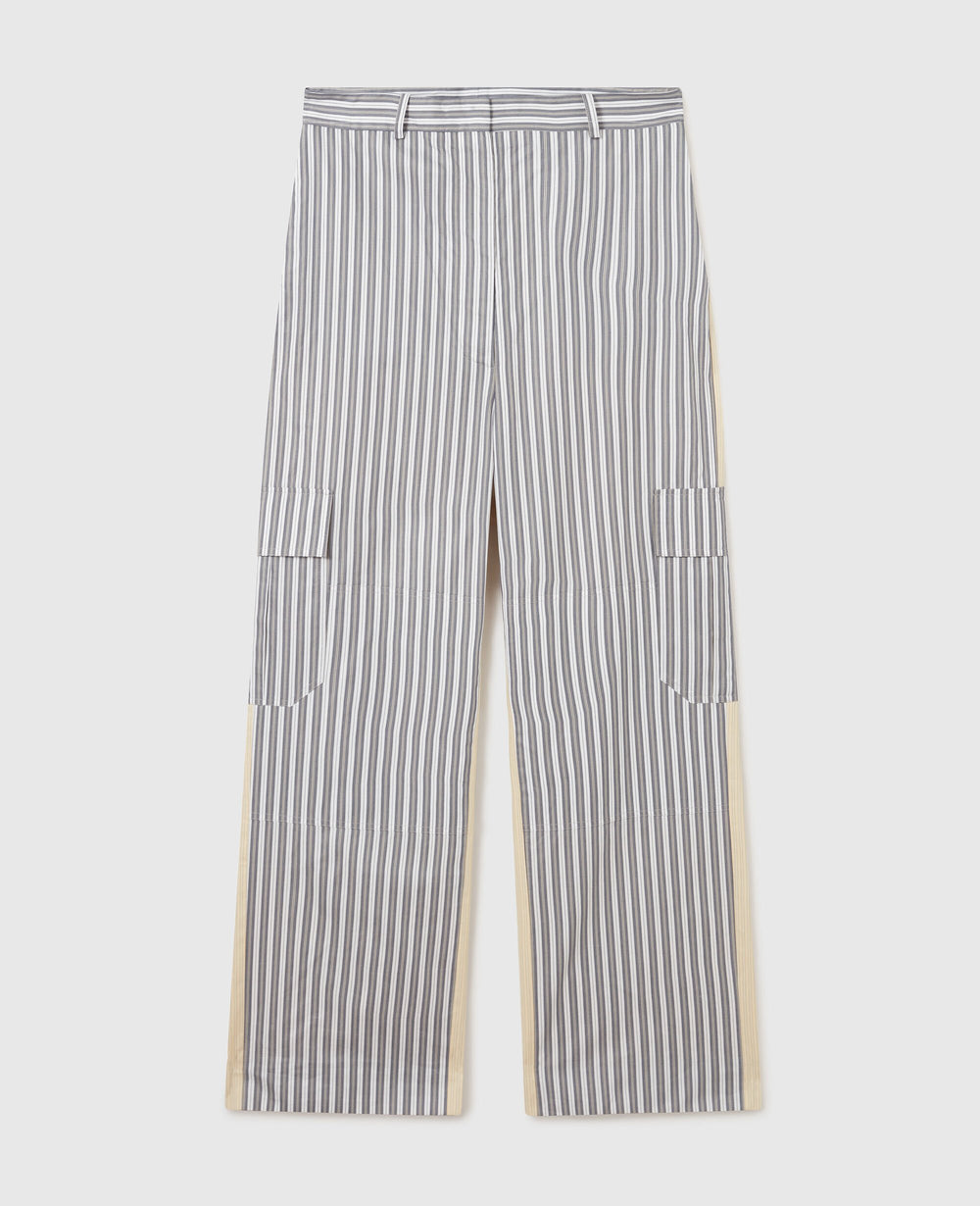 Oversized Mixed Stripe Cargo Trousers