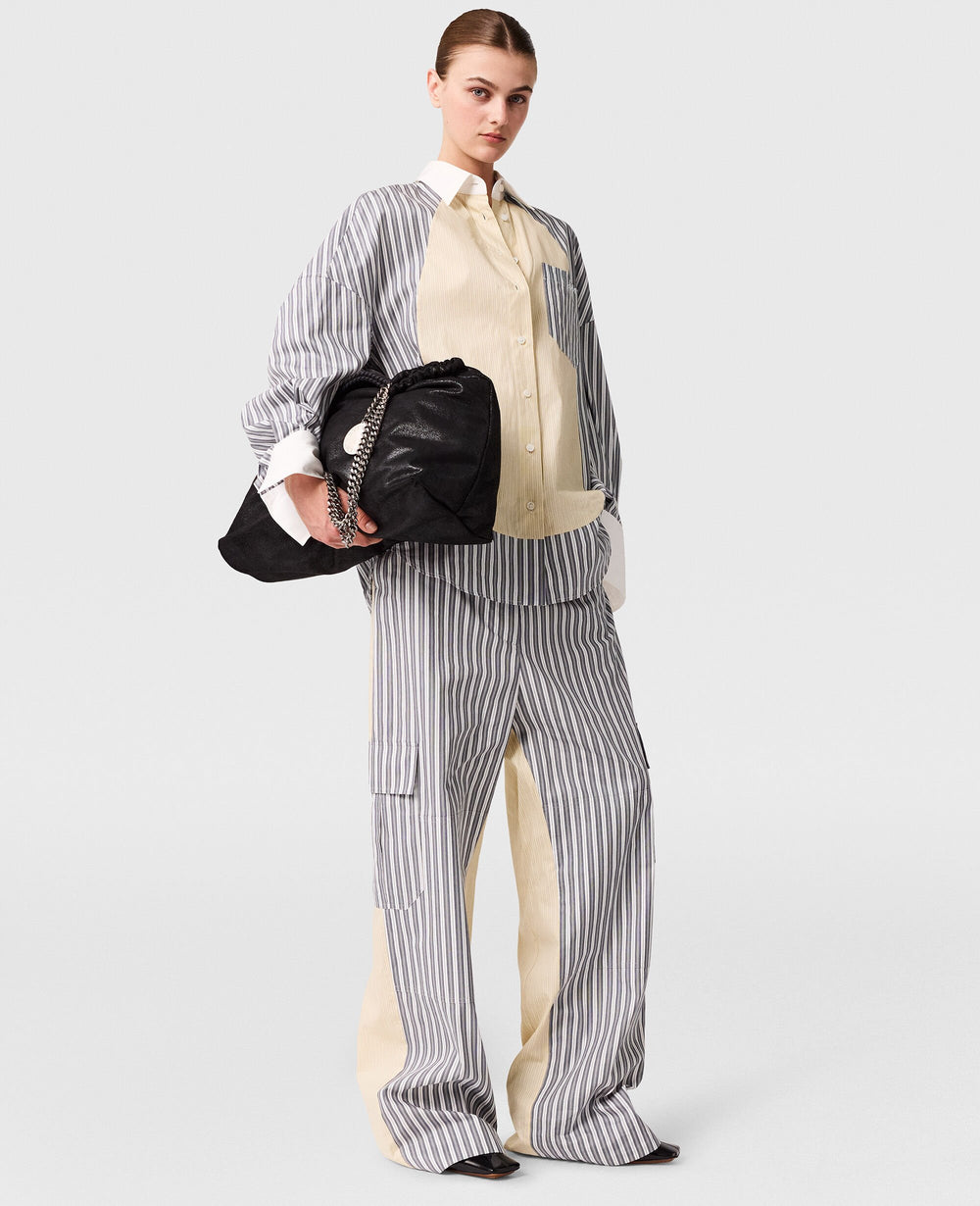 Oversized Mixed Stripe Cargo Trousers