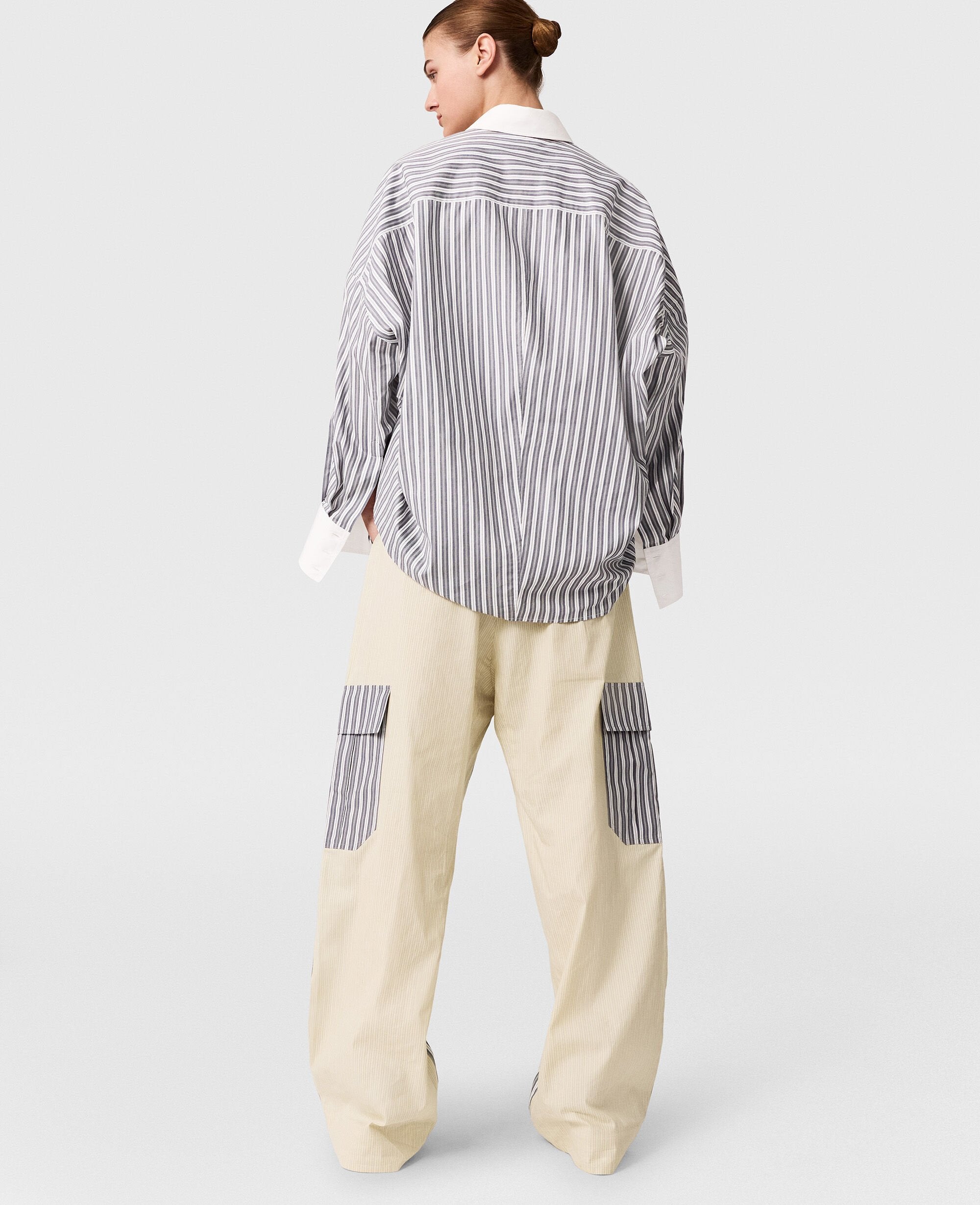 Oversized Mixed Stripe Cargo Trousers