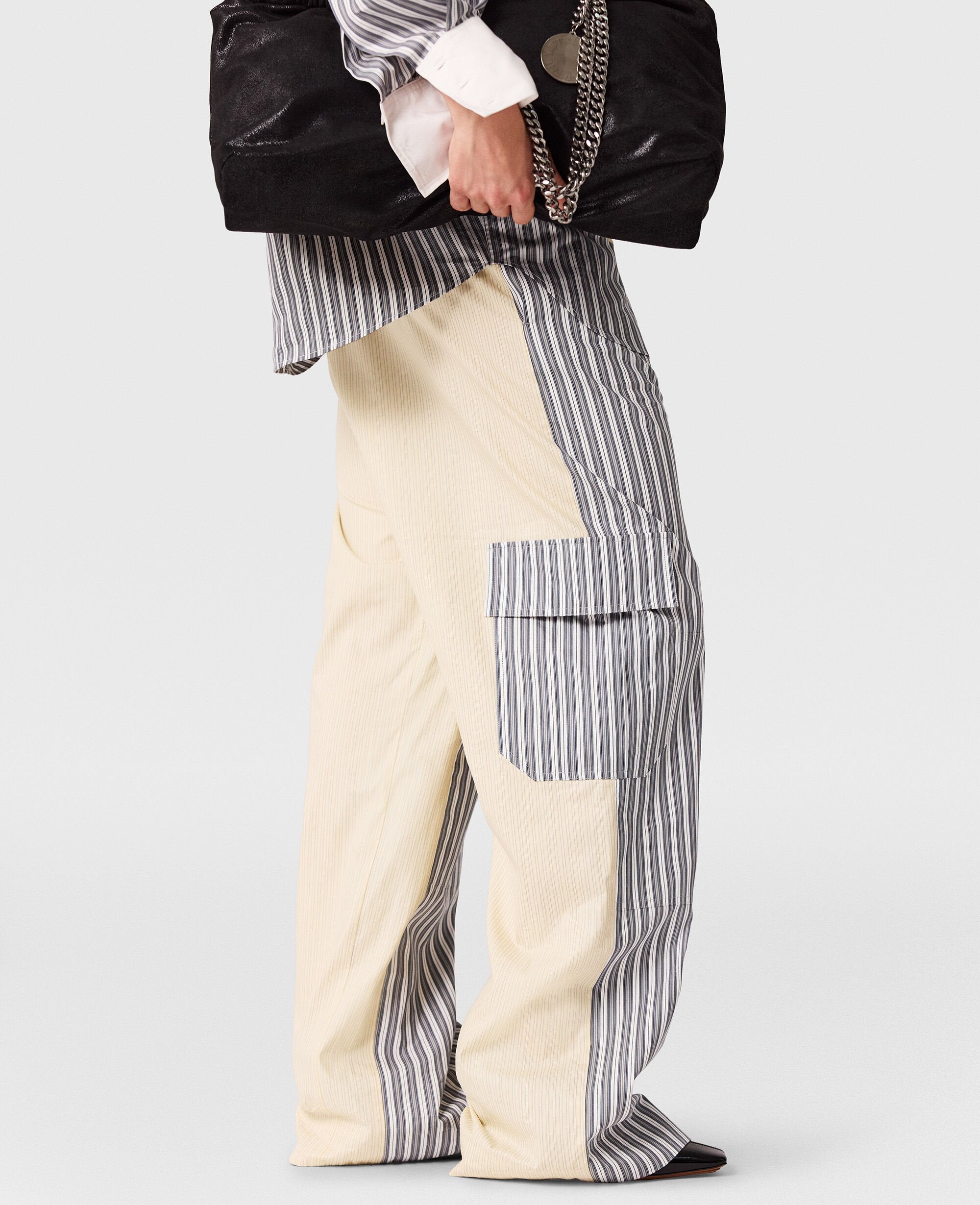 Oversized Mixed Stripe Cargo Trousers