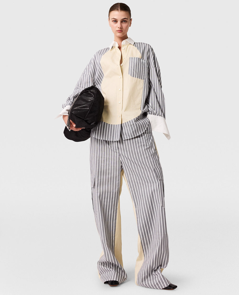 Oversized Mixed Stripe Cargo Trousers