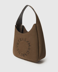 Logo Suede Large Hobo Bag