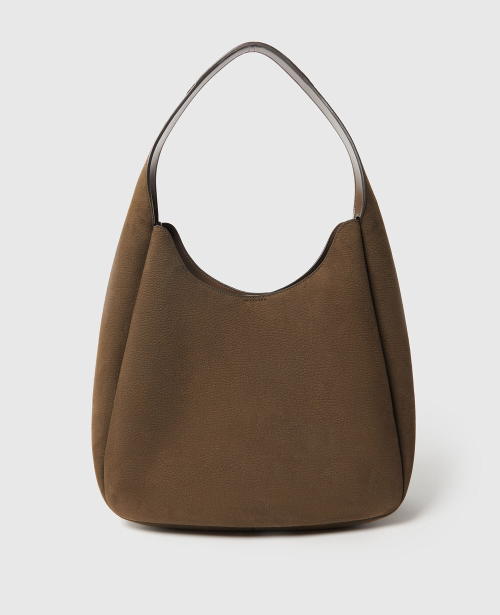 Logo Suede Large Hobo Bag