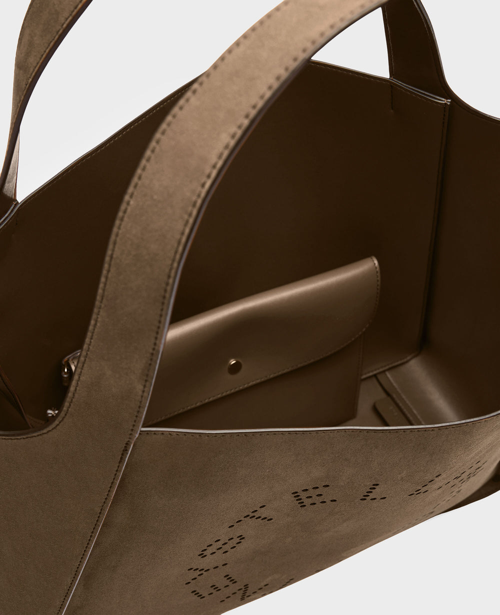 Logo Large Suede Tote Bag
