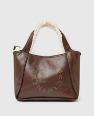 Logo Plush-Lined Crossbody Tote Bag