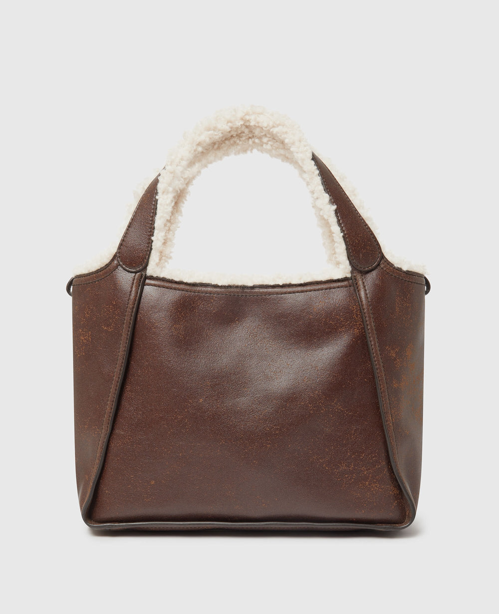 Logo Plush-Lined Crossbody Tote Bag