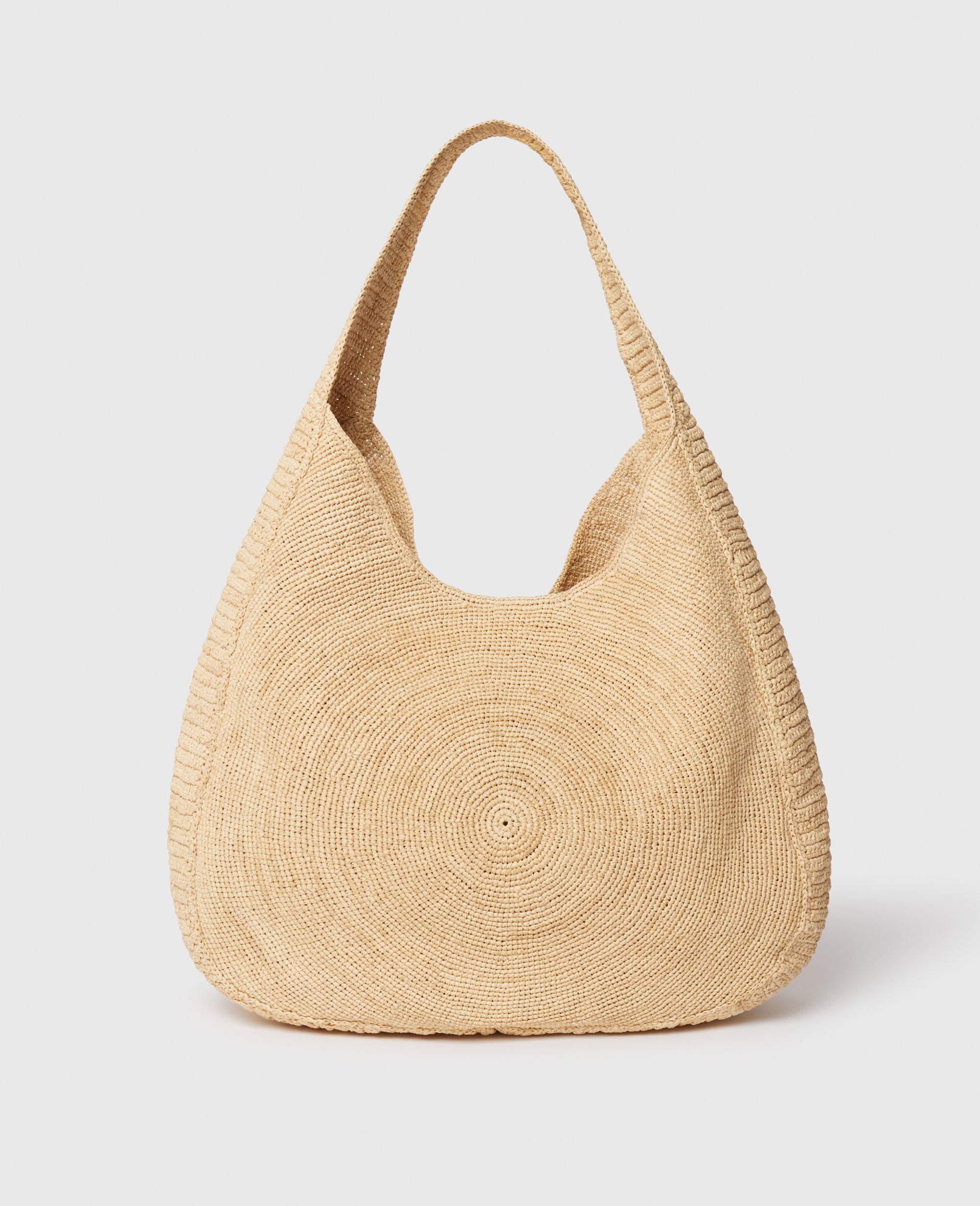 Logo Large Crochet Raffia Hobo Bag