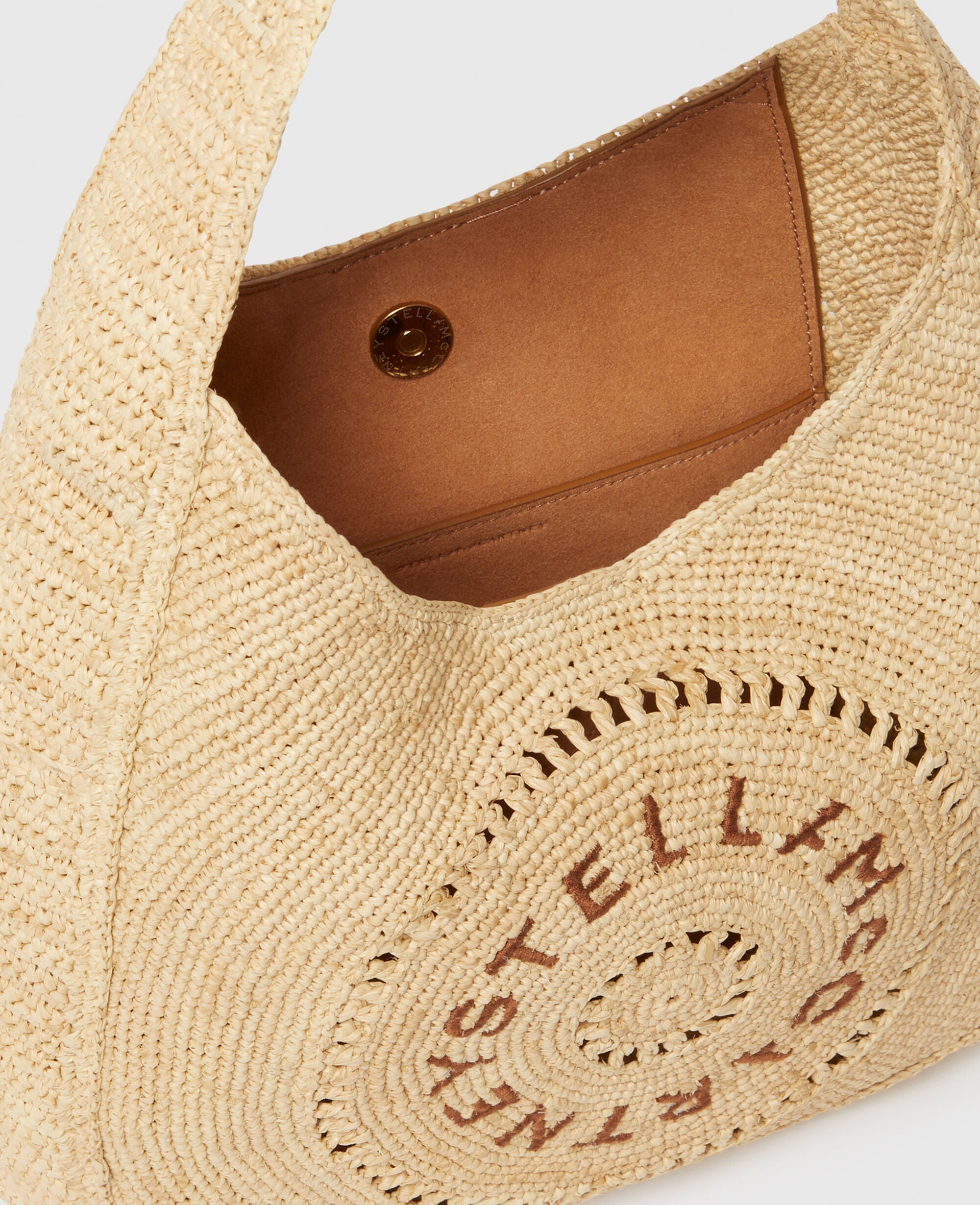 Logo Large Crochet Raffia Hobo Bag