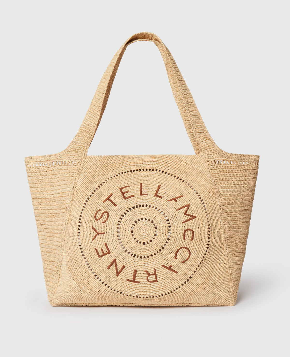 Logo Large Crochet Raffia Tote Bag