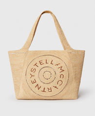 Logo Large Crochet Raffia Tote Bag