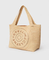 Logo Large Crochet Raffia Tote Bag