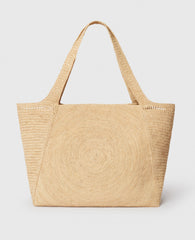 Logo Large Crochet Raffia Tote Bag