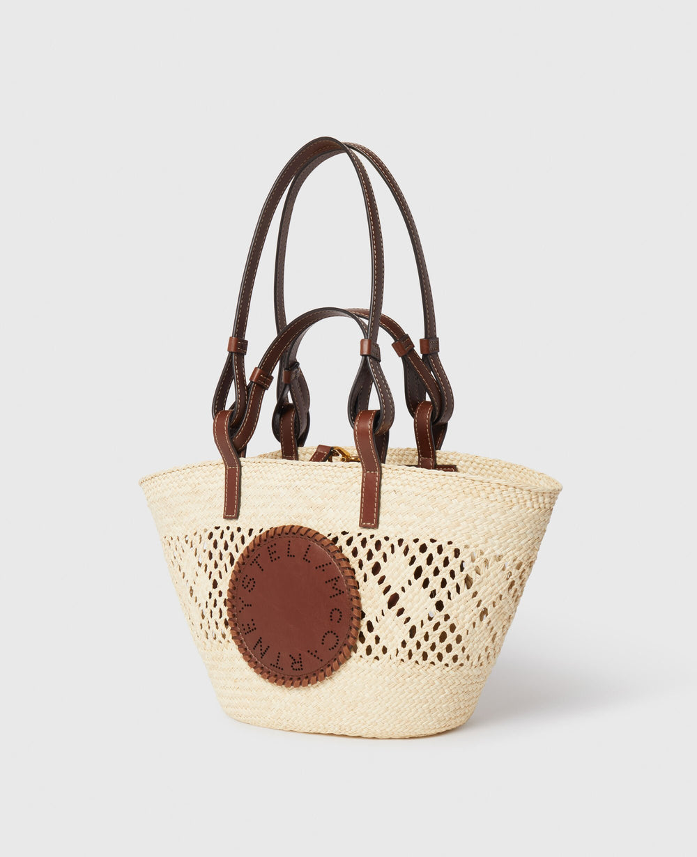 Logo Raffia Crochet Medium Tote Bag