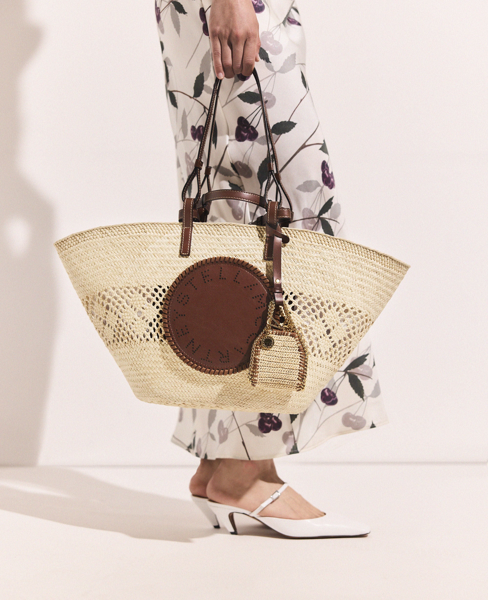 Logo Raffia Crochet Large Tote Bag