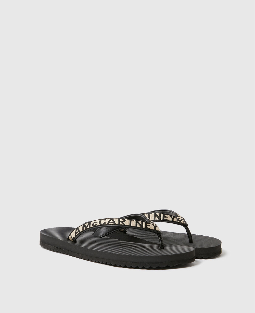 Logo Webbed Thong Sandal