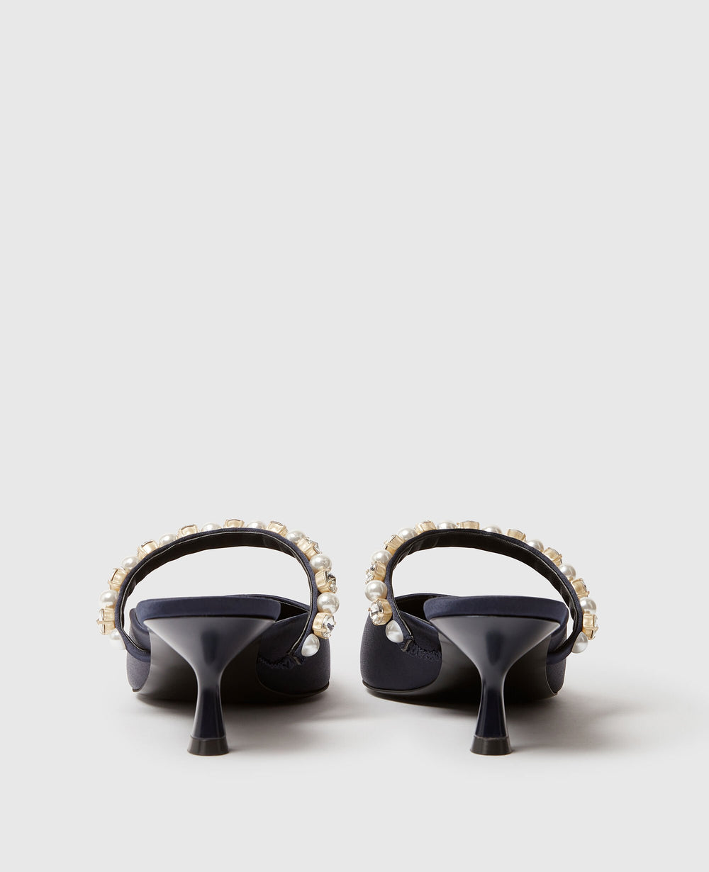 Elsa Pearl-Embellished Kitten Heels