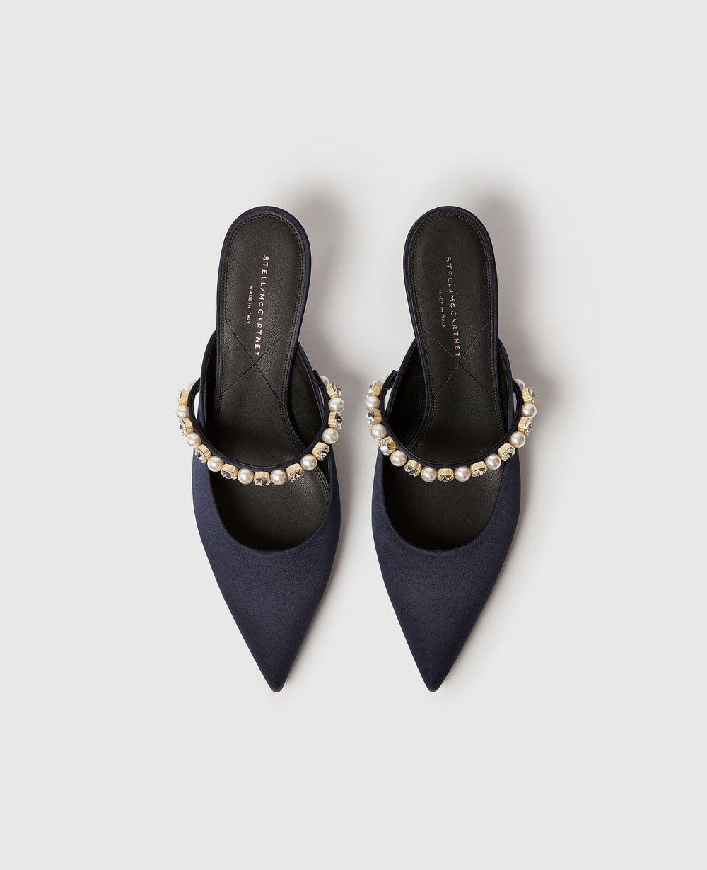 Elsa Pearl-Embellished Kitten Heels