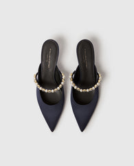 Elsa Pearl-Embellished Kitten Heels