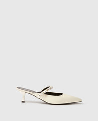 Elsa Pearl-Embellished Kitten Heels