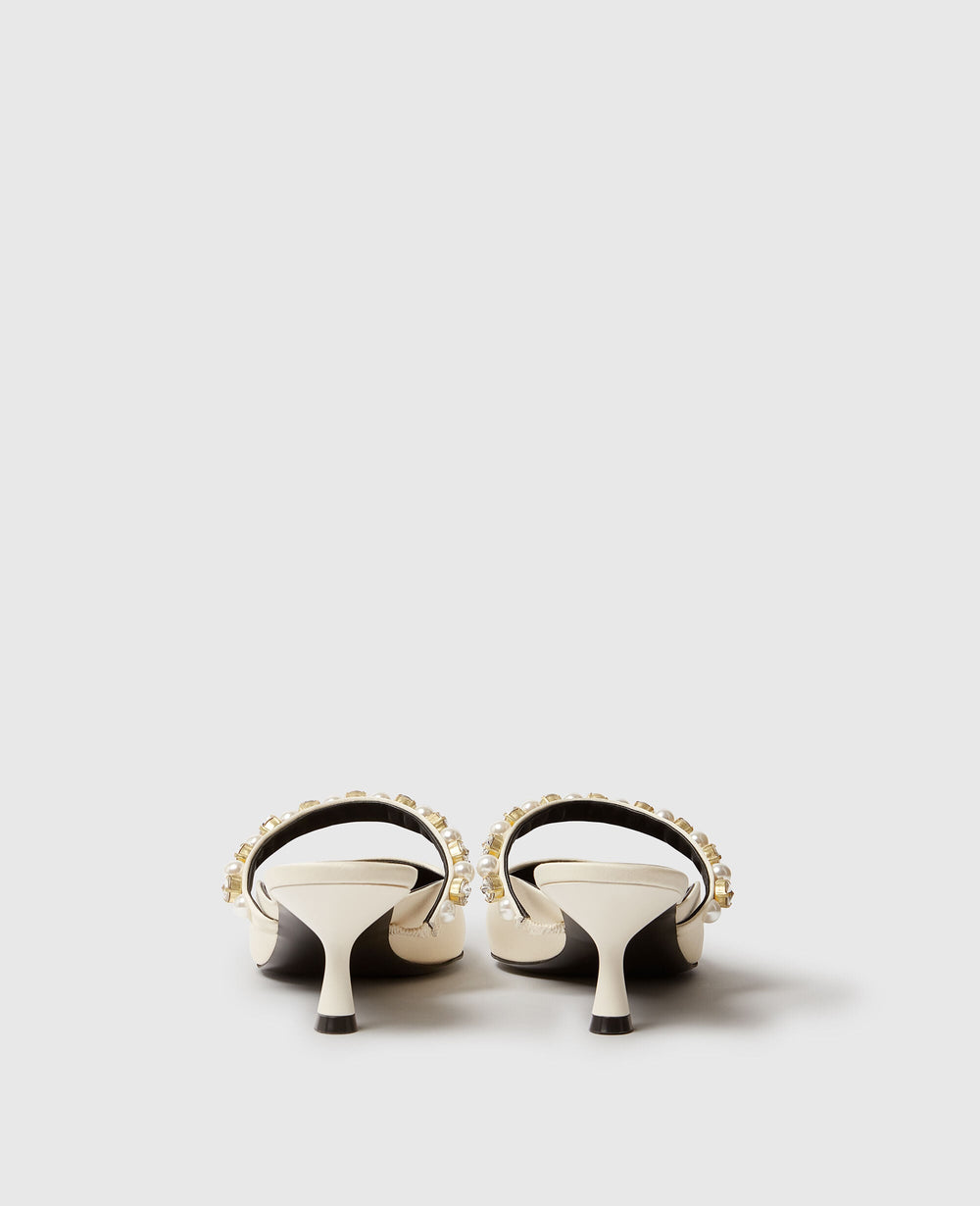 Elsa Pearl-Embellished Kitten Heels