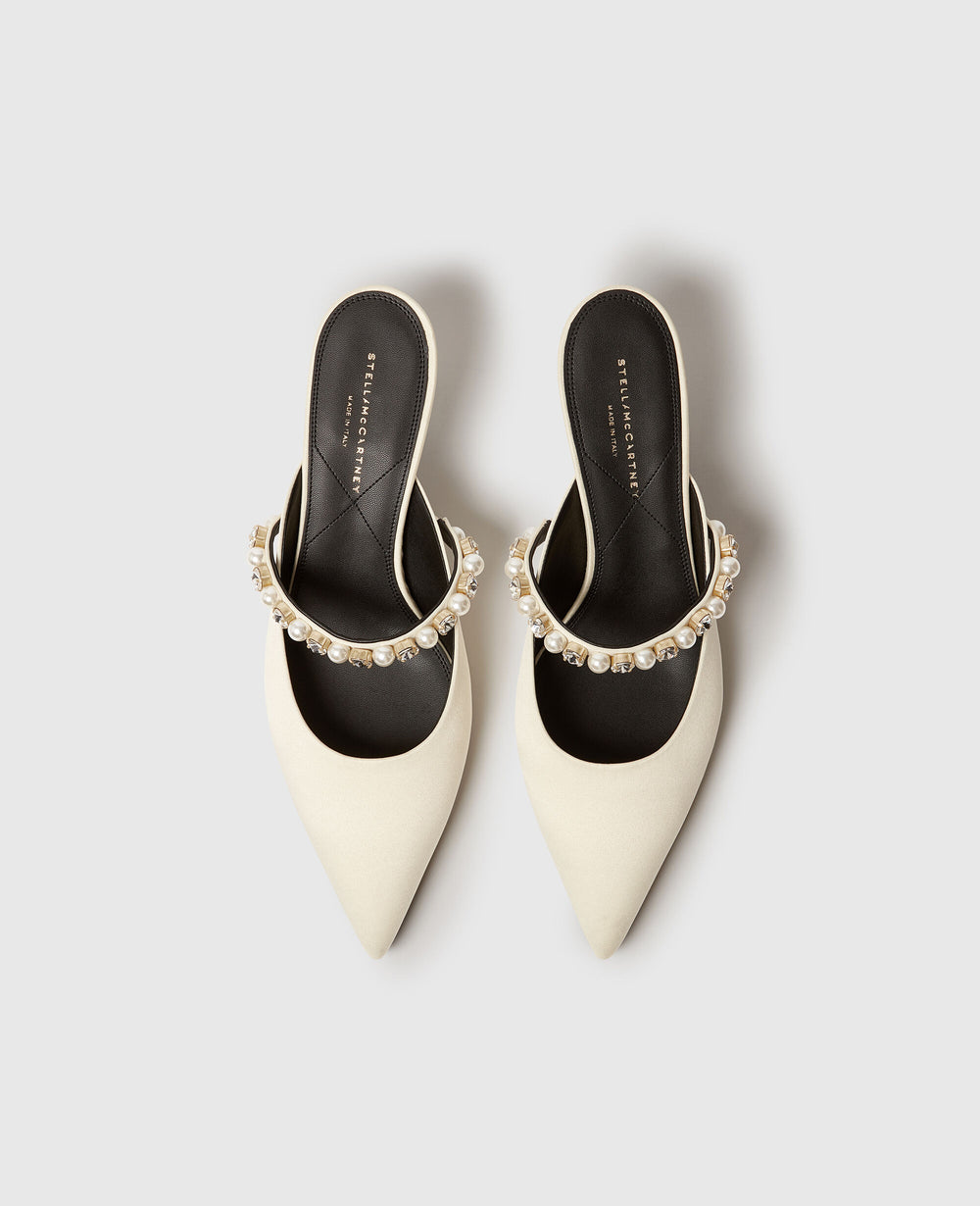 Elsa Pearl-Embellished Kitten Heels