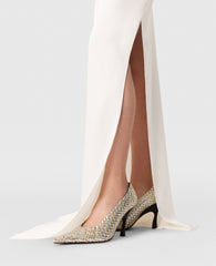 Elsa  Woven Metallic Kitten Heel Pump
