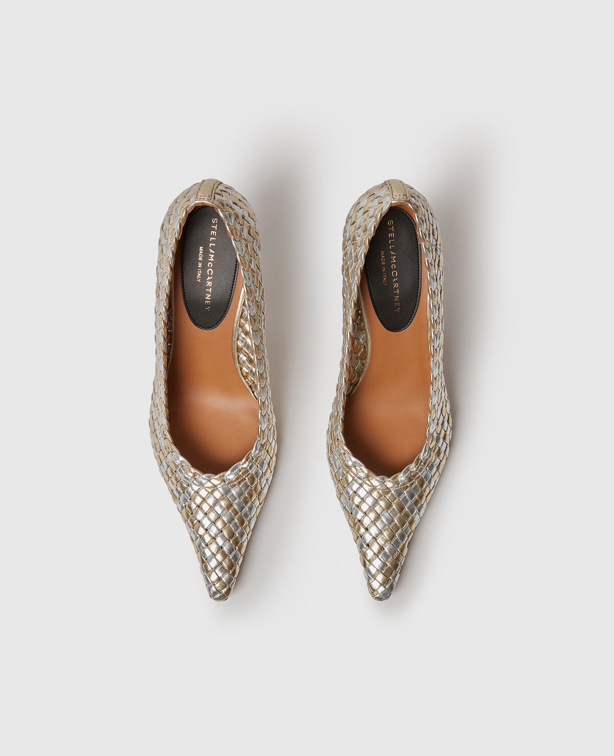 Elsa  Woven Metallic Kitten Heel Pump