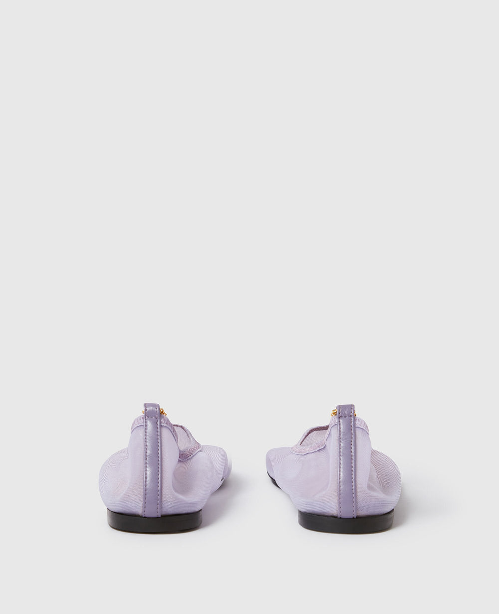 Chain-Detail Stretch Ballerina Flats