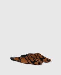 Square-Toe Ocelot Backless Mules