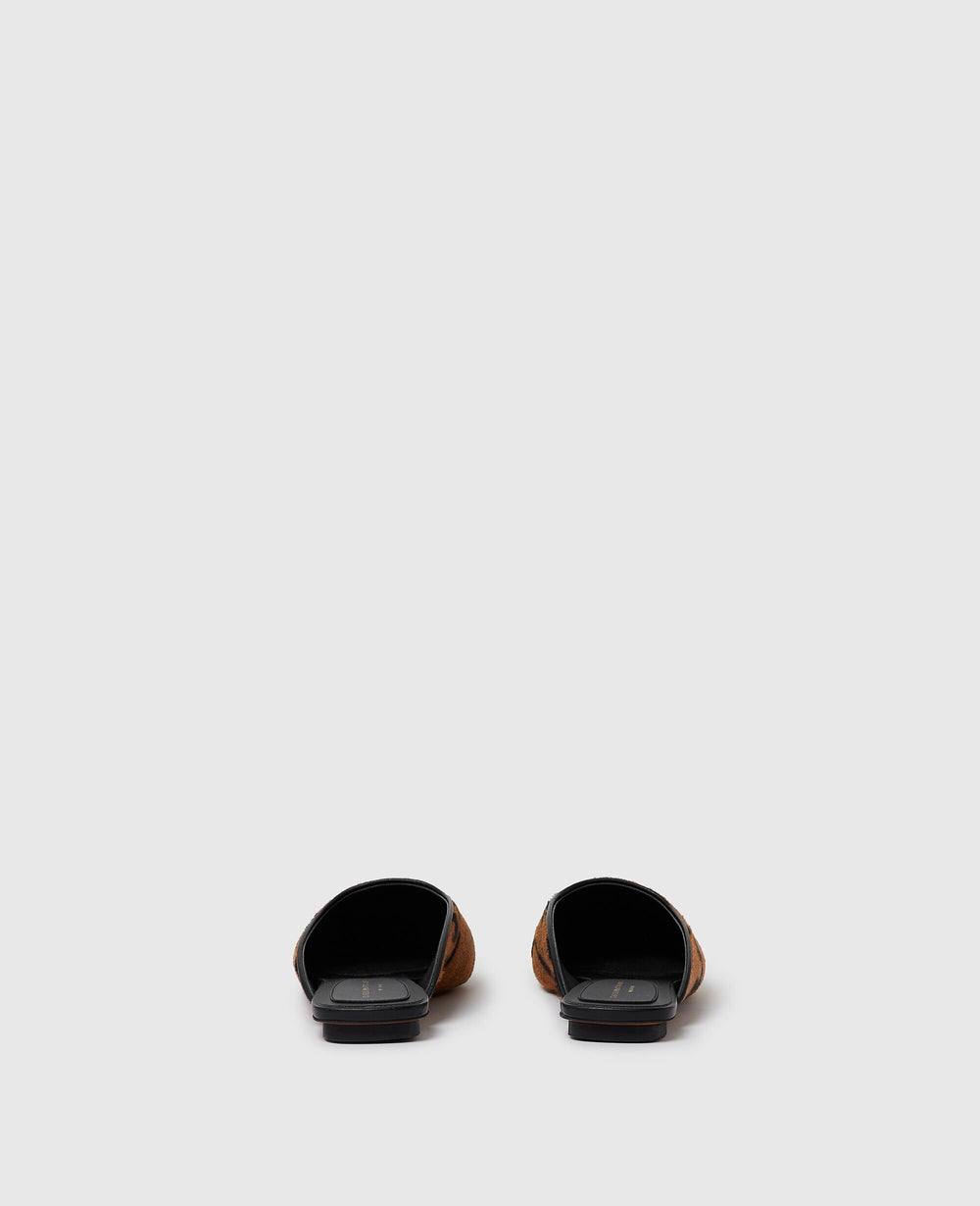 Square-Toe Ocelot Backless Mules