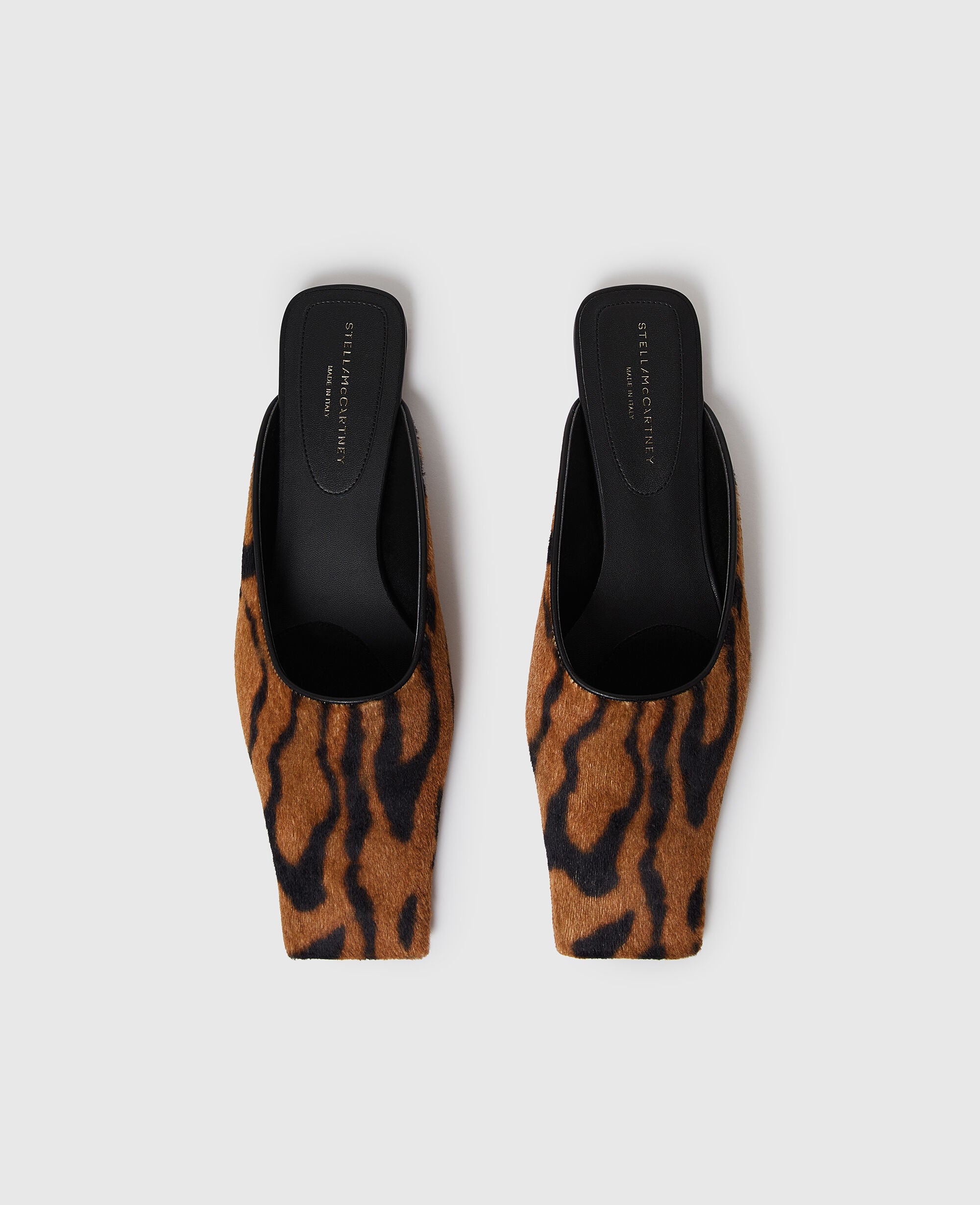 Square-Toe Ocelot Backless Mules