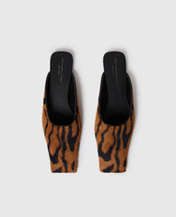 Square-Toe Ocelot Backless Mules