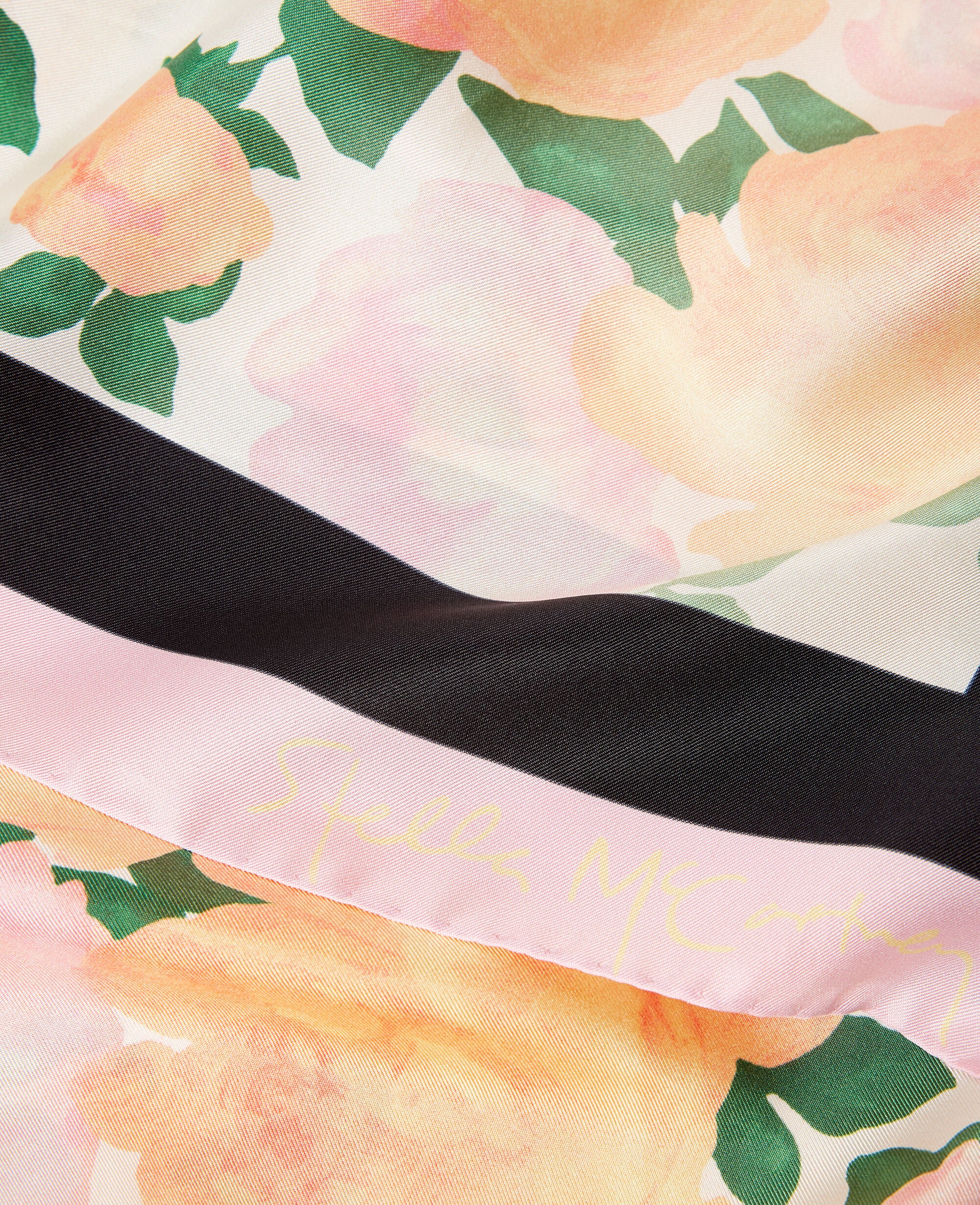 Peony Print Square Scarf