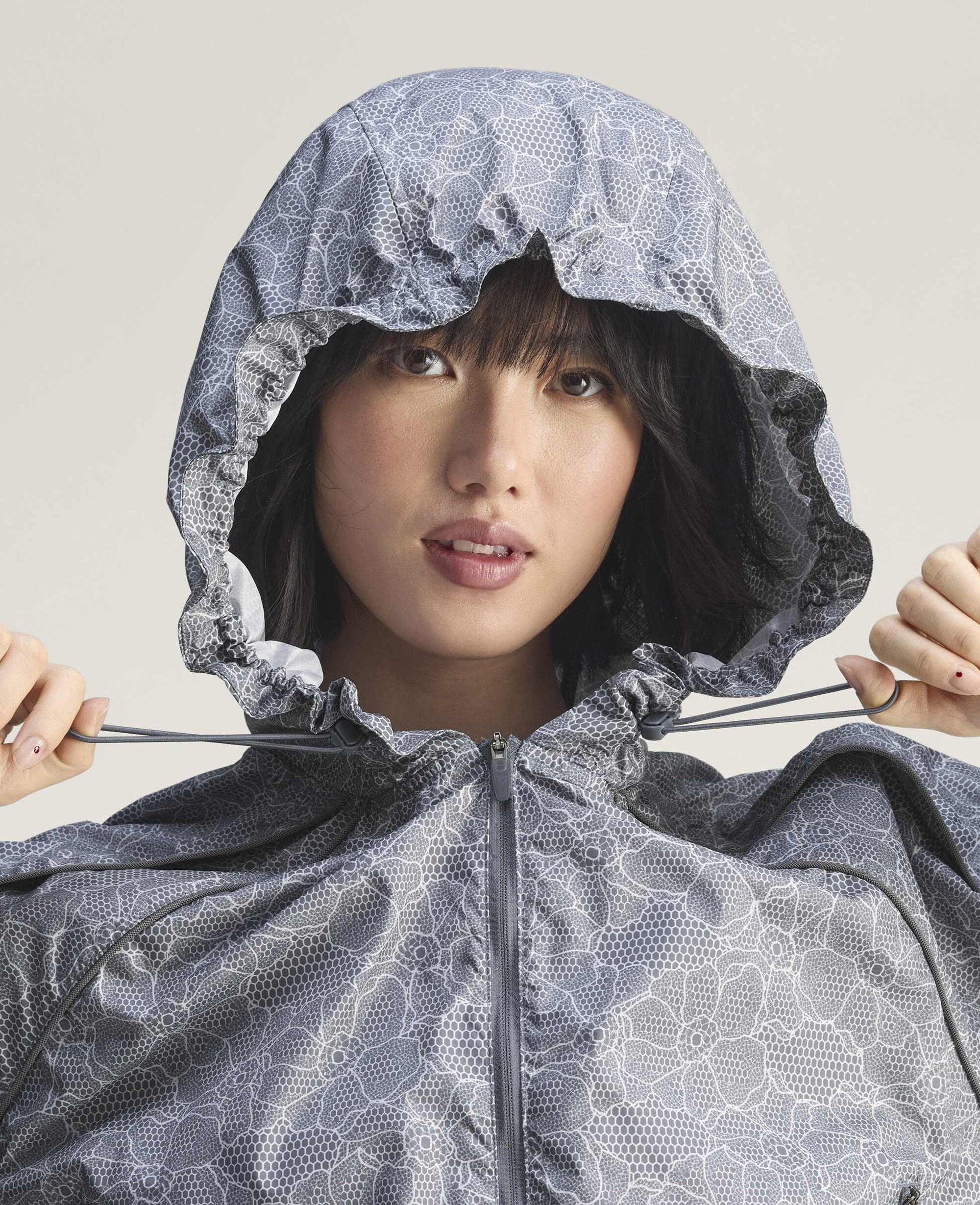 High-Neck Hooded Jacket