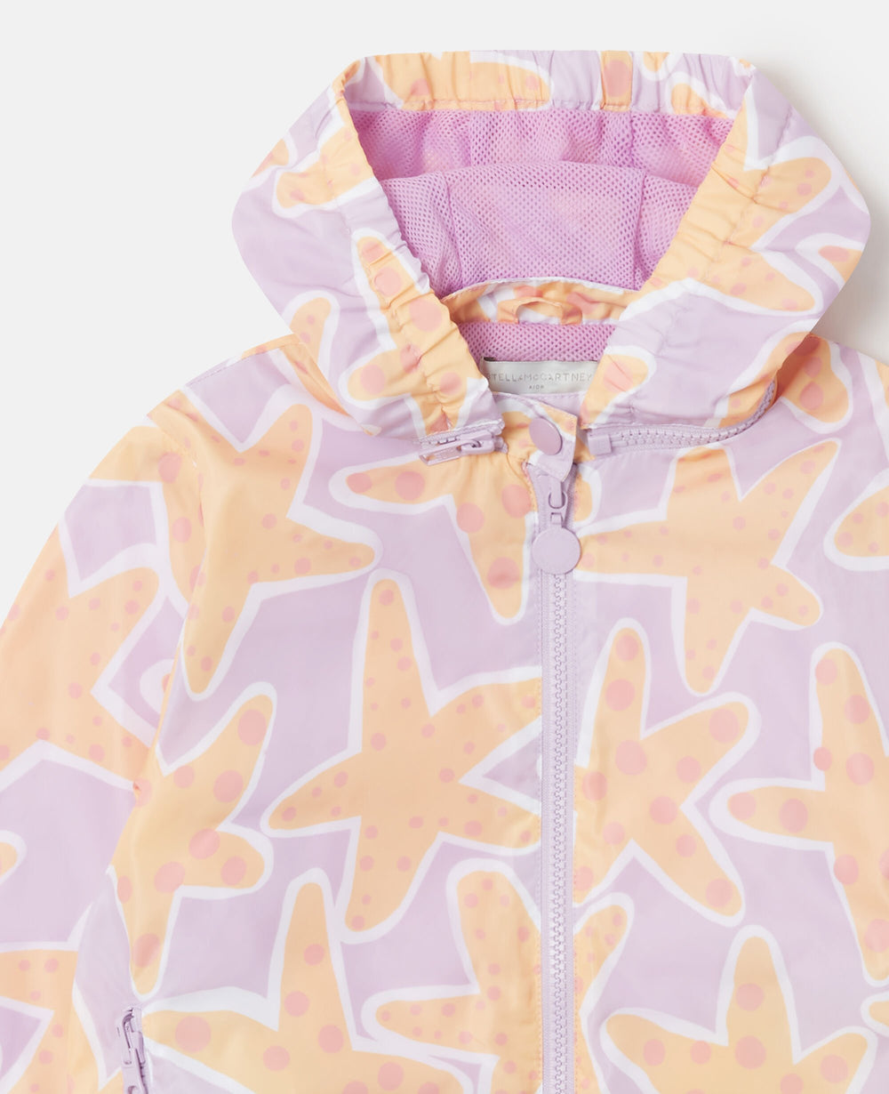 Starfish Print Zipper Jacket
