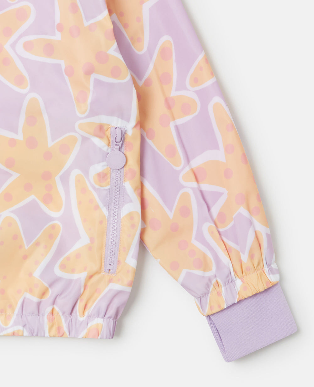 Starfish Print Zipper Jacket
