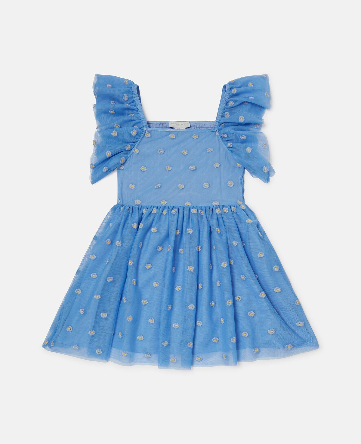 Floral-Embroidered Tulle Dress