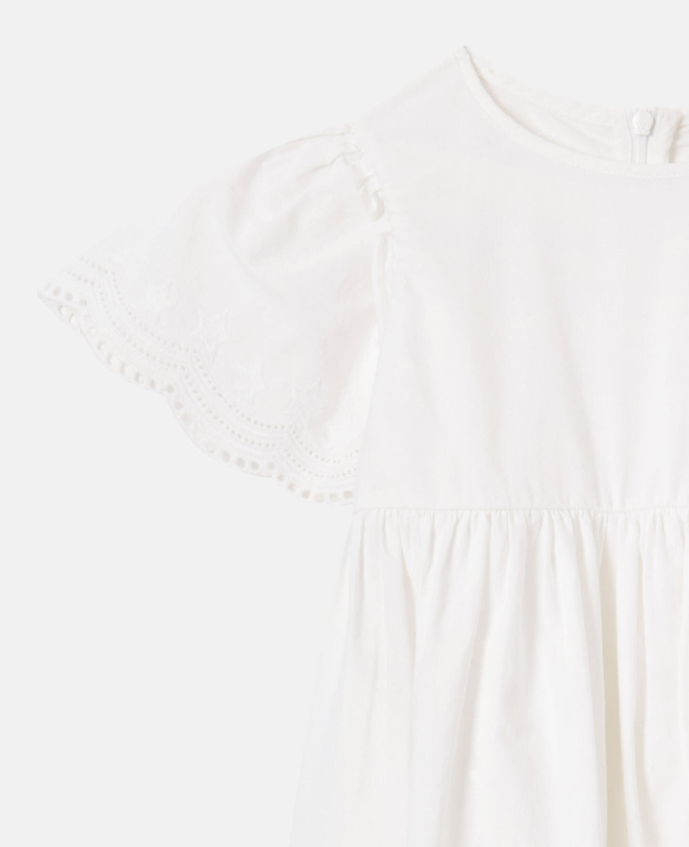 Short Sleeve Broderie Dress