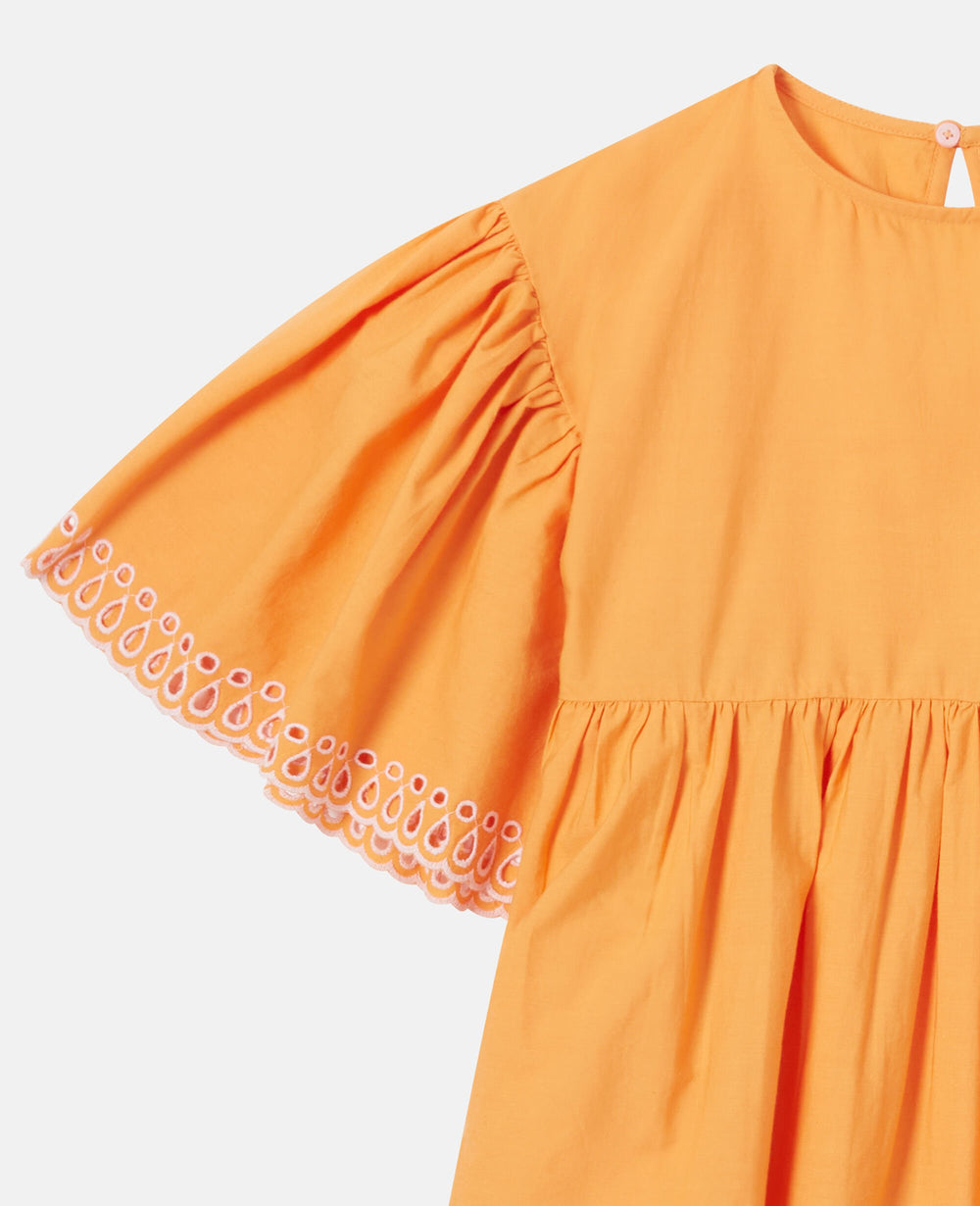 Popeline Short-Sleeve Dress