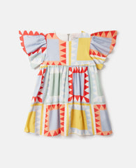 Patchwork Print Short Sleeve Dress