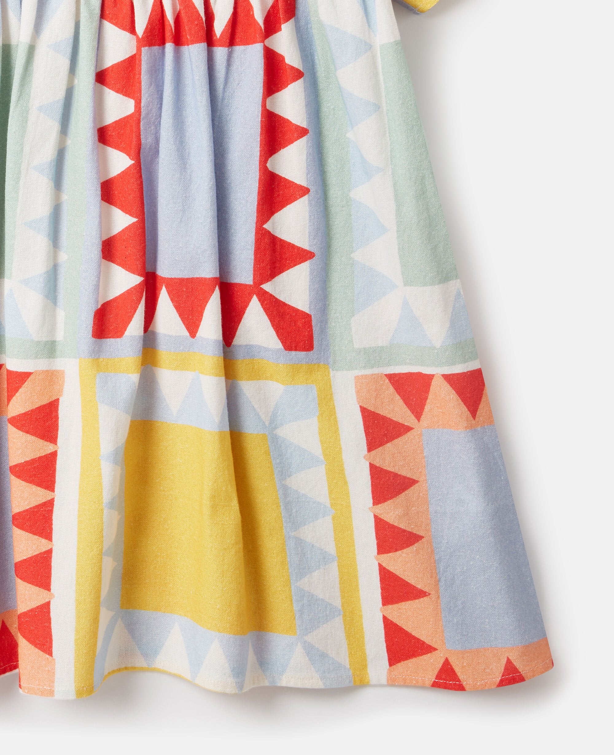 Patchwork Print Short Sleeve Dress