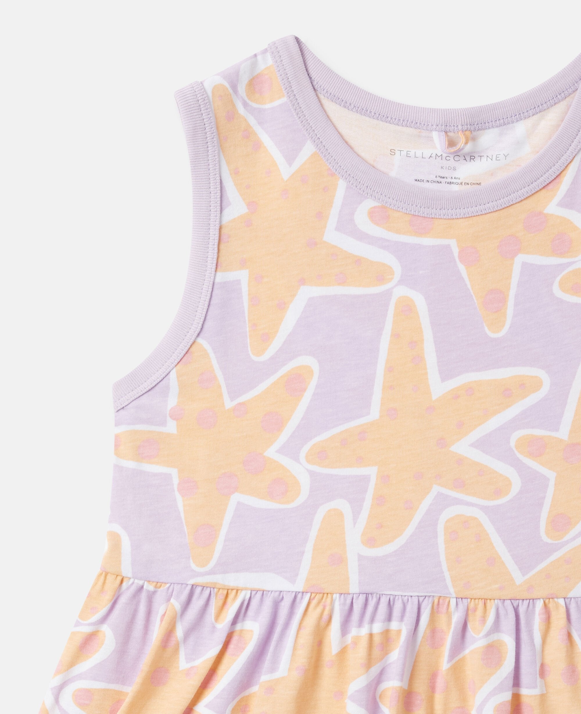 Starfish Print Sleeveless Dress