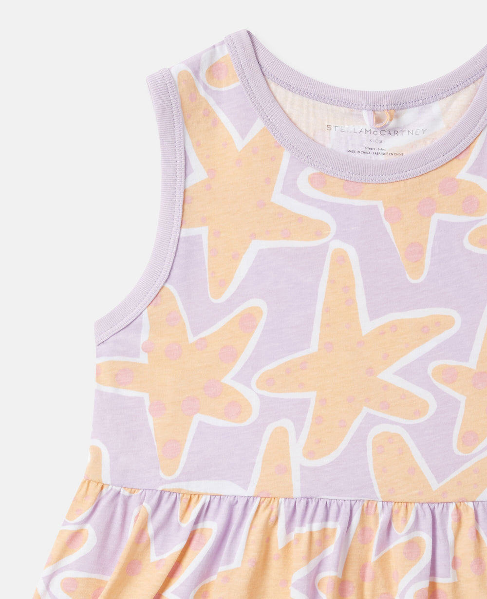 Starfish Print Sleeveless Dress