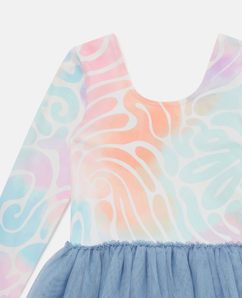 Graphic Print Tulle Skirt Dress