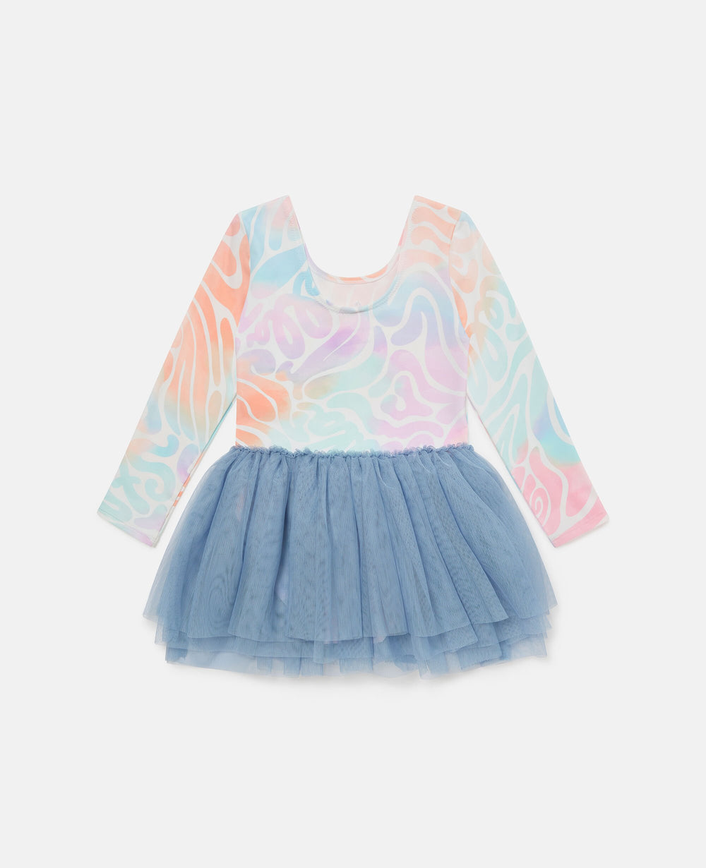 Graphic Print Tulle Skirt Dress