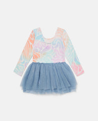 Graphic Print Tulle Skirt Dress