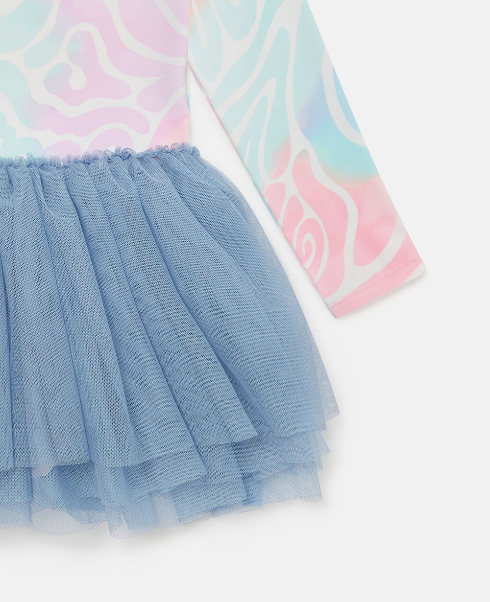 Graphic Print Tulle Skirt Dress