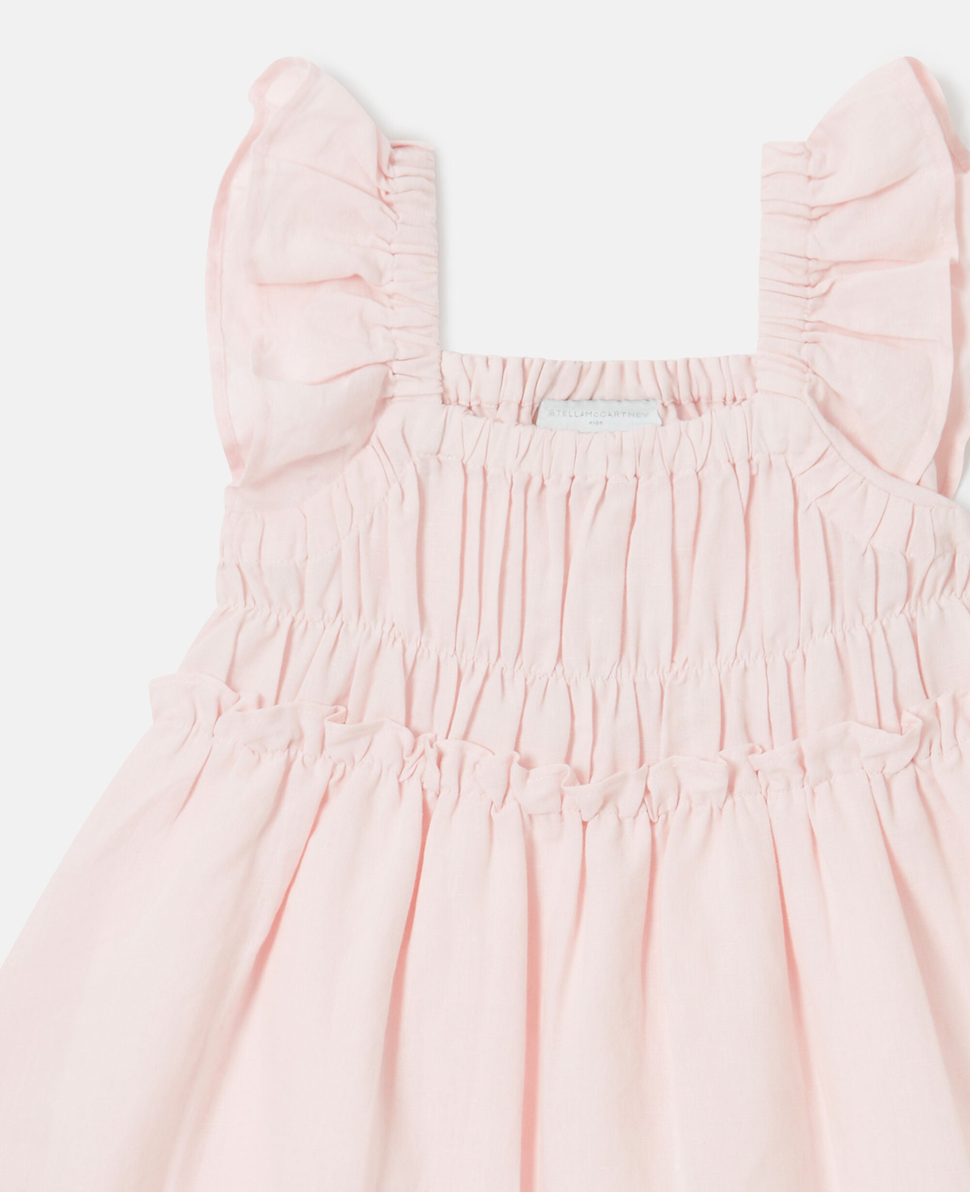 Floral Embroidered Linen-Blend Dress